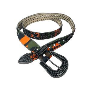 DNA camo‎ rhinestones belt Size XXXL western boho